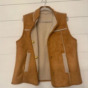 Anthropologie Tan and Cream Vest